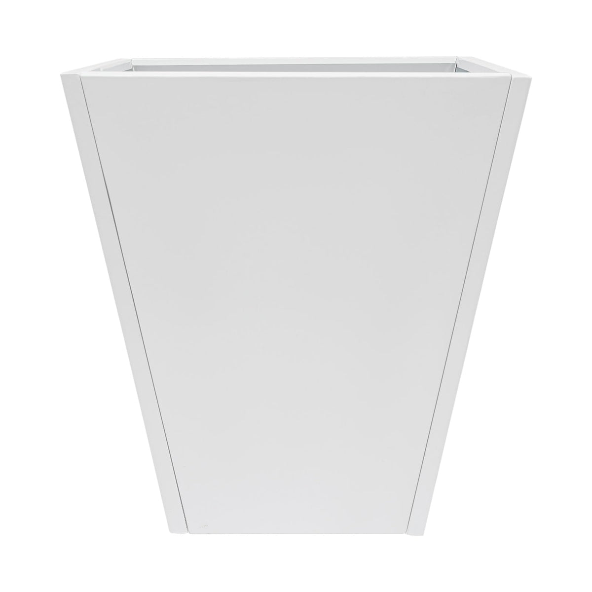 Kllkmmws Garden Planters, Indoor Outdoor Large Iron Taper Plant Pot with Bottom Drain Hole, Flower Pots for Front Porch, Patio, Balcony (White, 16 * 16 * 18in)
