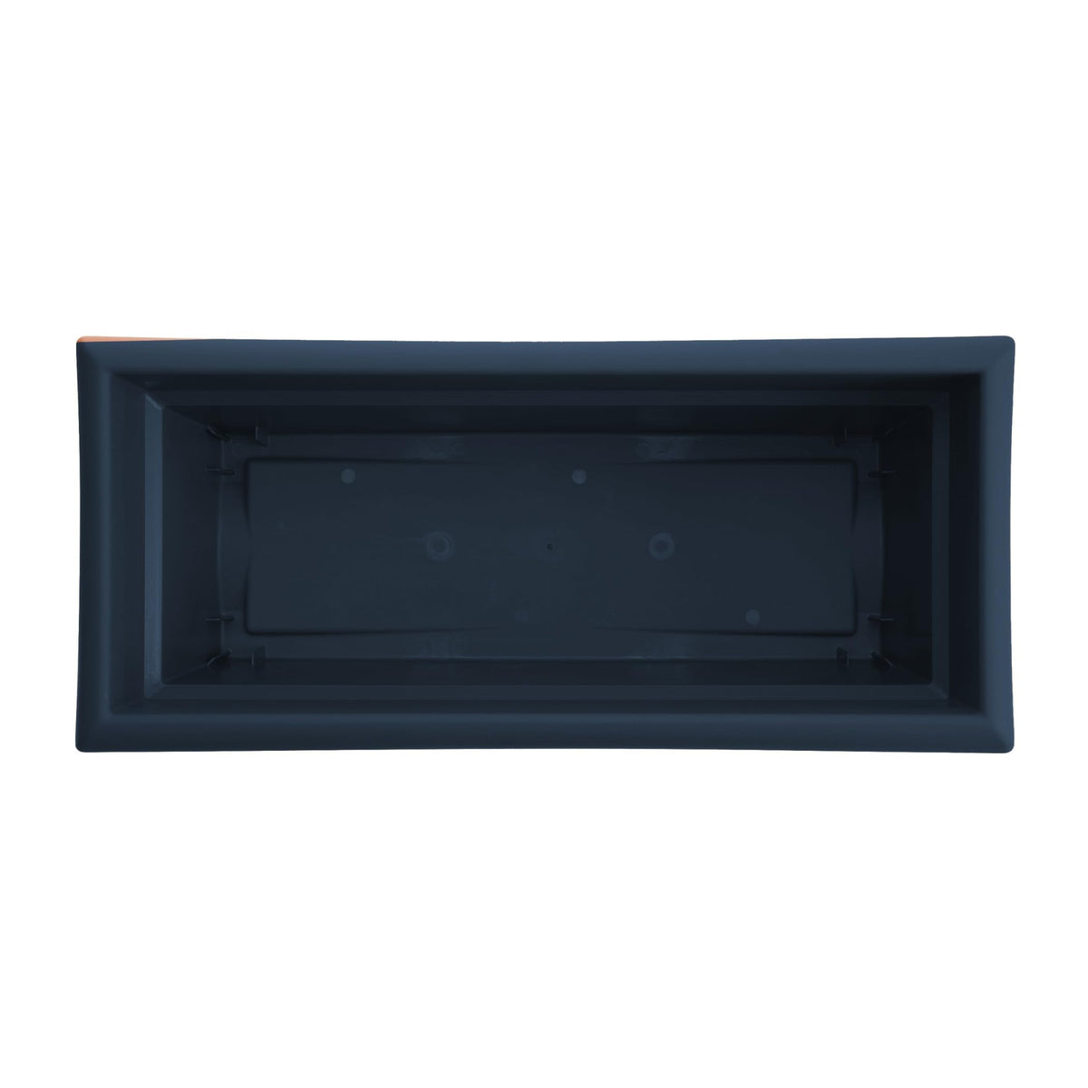 Bloem Veranda 26" Plastic Rectangular Deck Box Planter - UV-Resistant, Indoor/Outdoor, Navy, 2-Pack