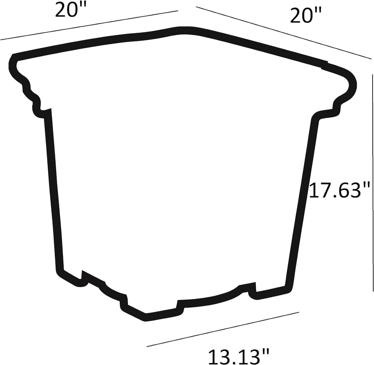 The HC Companies Terrazzo Square Plant Pot w/Drainage - Classic Planters for Outdoor Plants & Indoor Plants - Large UV-Resistant Plastic Pots for Plants (20”, Clay, Pack of 1)