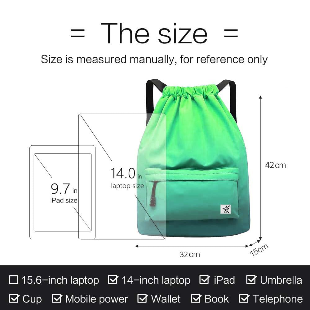 Risefit Waterproof Drawstring Bag, Gym Bag Sackpack Sports Backpack for Men Women