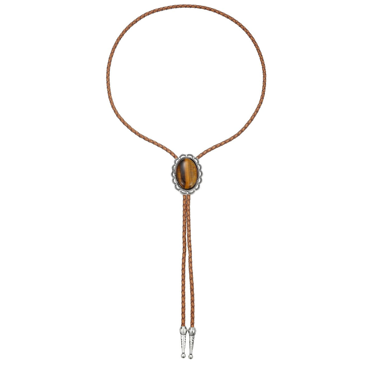 Joxevyia Western Bolo Tie for Men Women Tiger Eye Stone Cowboy Leather Necktie Vintage Accessories Adjustable Flip Clip