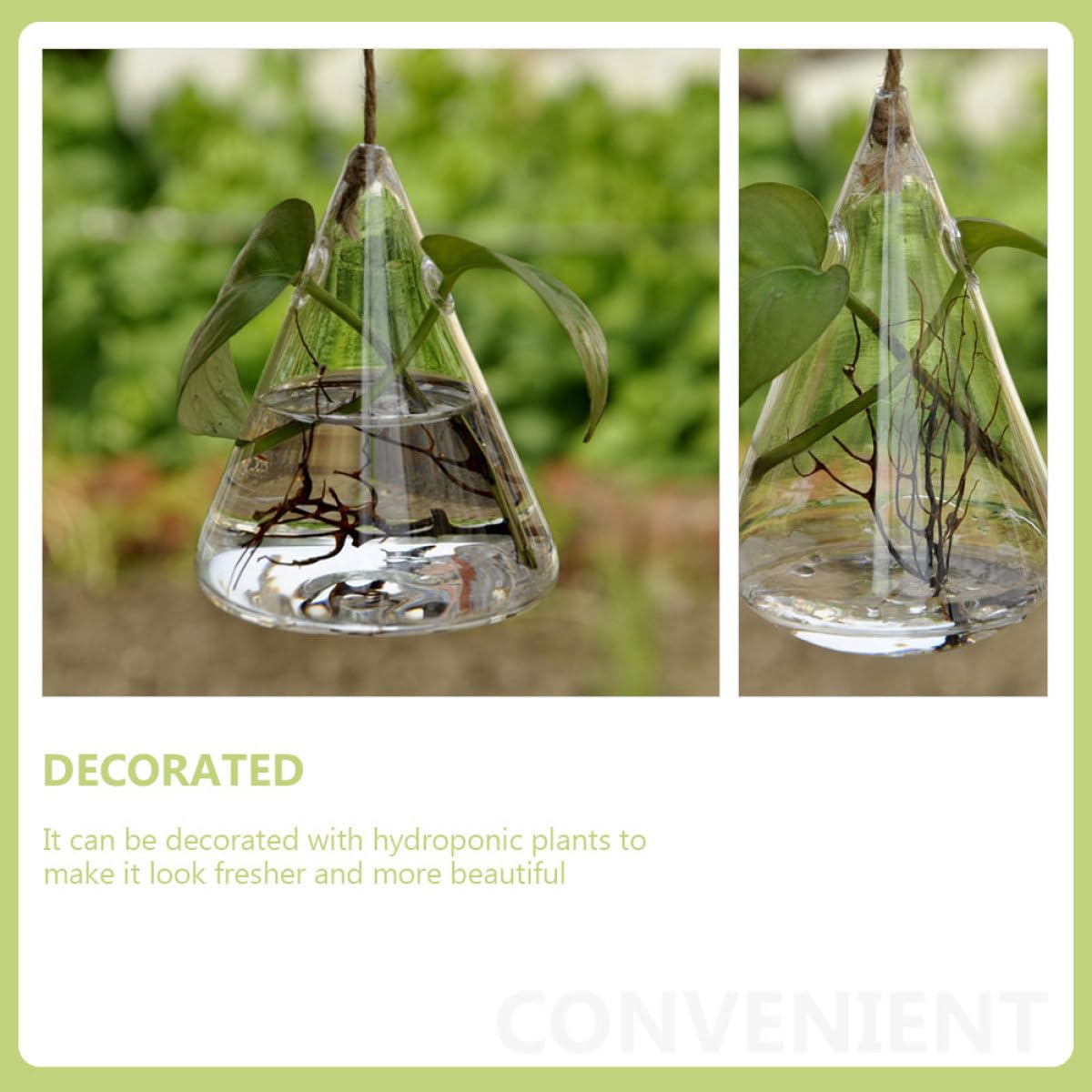NUSITOU Geometric Glass Wall Hanging Vase Set of 3 Hydroponic Glass Containers Terrarium Flower Pots for Home Décor and Wall Mounted Plant Propagation