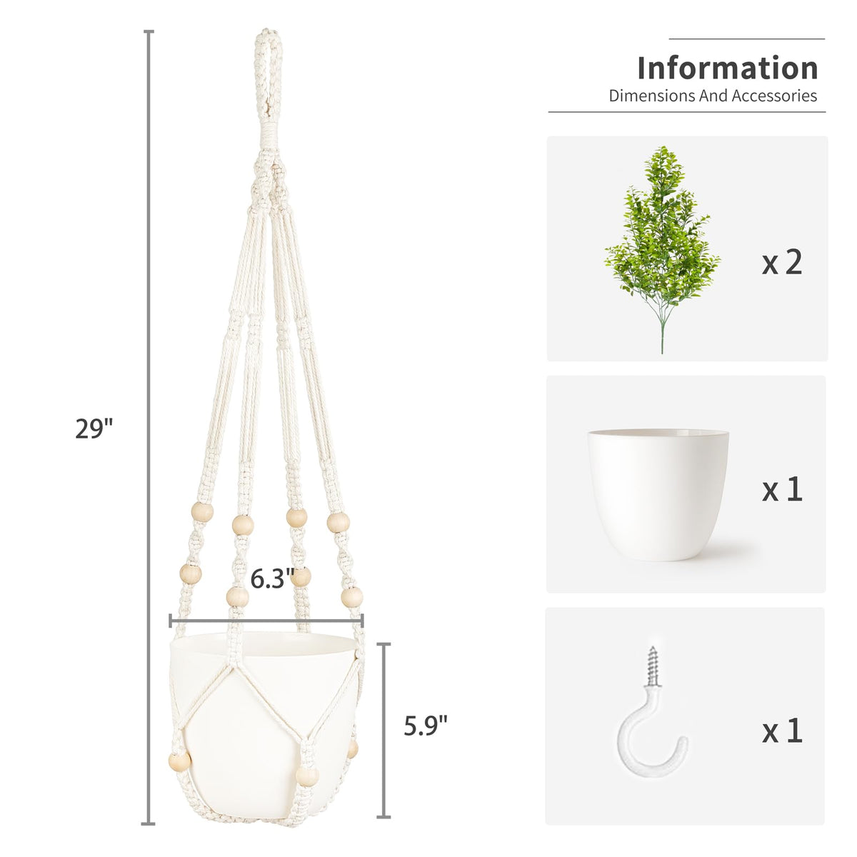 Mkono Fake Hanging Plant with Pot, Artificial Plants for Home Spring Decor Indoor Macrame Plant Hanger with Fake Vines Faux Hanging Planter Greenery for Bedroom Bathroom Office Decoration