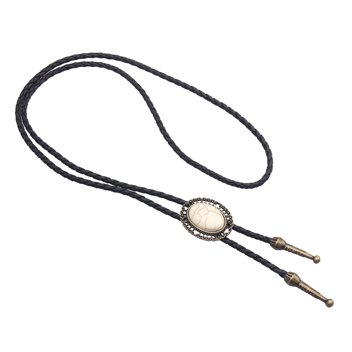 GelConnie Bolo Tie for Men Western Tie Gold Cowboy Tie White Turquoise Necktie Necklace American Indian Bolo Tie for Women