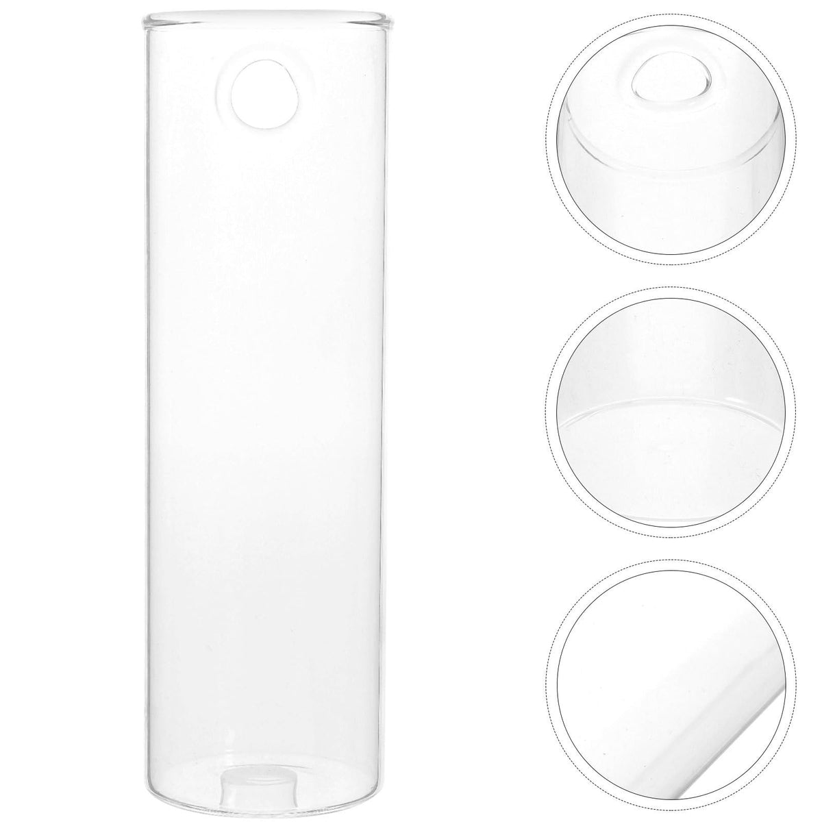 LALAFINA Wall-Mounted Hydroponic Glass Vase Set, Tall Cylindrical Flower Vase Crystal Clay and Invisible Nails, Modern Wall Hanging Terrarium for Indoor Plant Décor