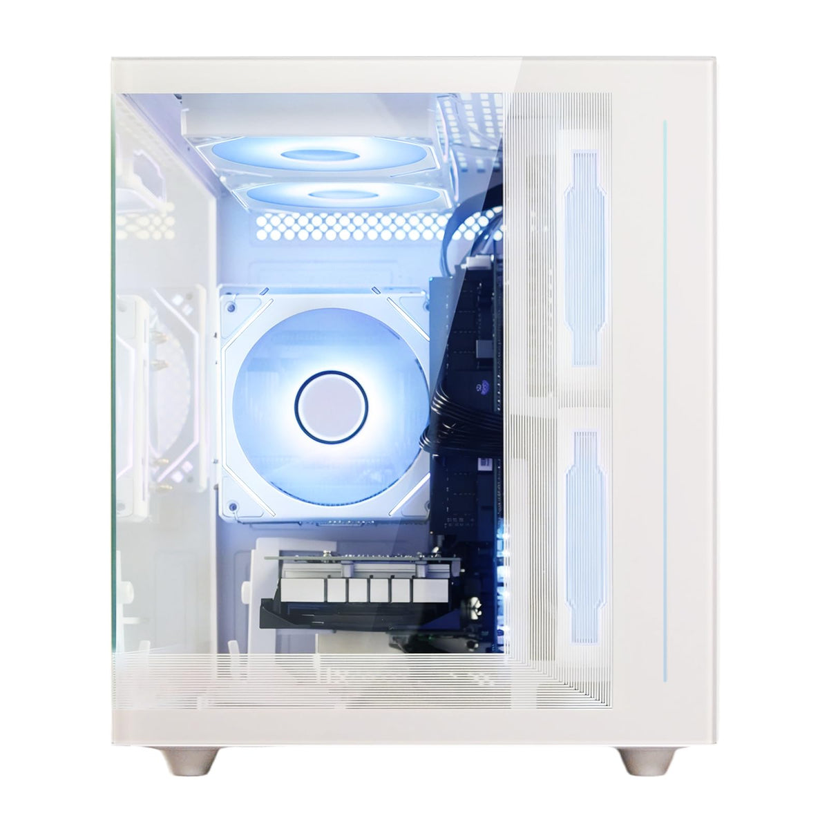 suevery Pre-Built Gaming PC | DDR4 16G RAM | AMD Ryzen5 5500 6Cores 3.6G Up to 4.1G | M.2 512G SSD | RX 6500XT 4G | WiFi 6 White Desk top Computers 4K Pro