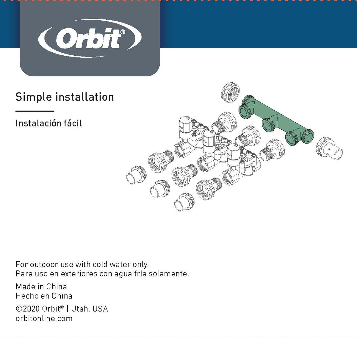 Orbit 57183 3-Port Irrigation Valve Manifold System