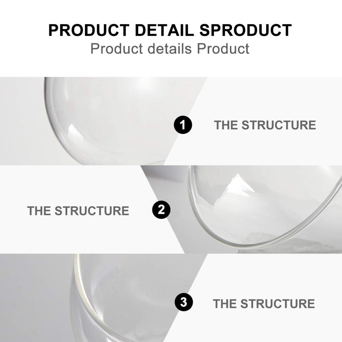 Cabilock Clear Slant Cut Bubble Bowl Glass Vase Bowl Round Globe Planter Terrarium Orb Candy Dish Fruit Jar Floral Container for Home Office Decor