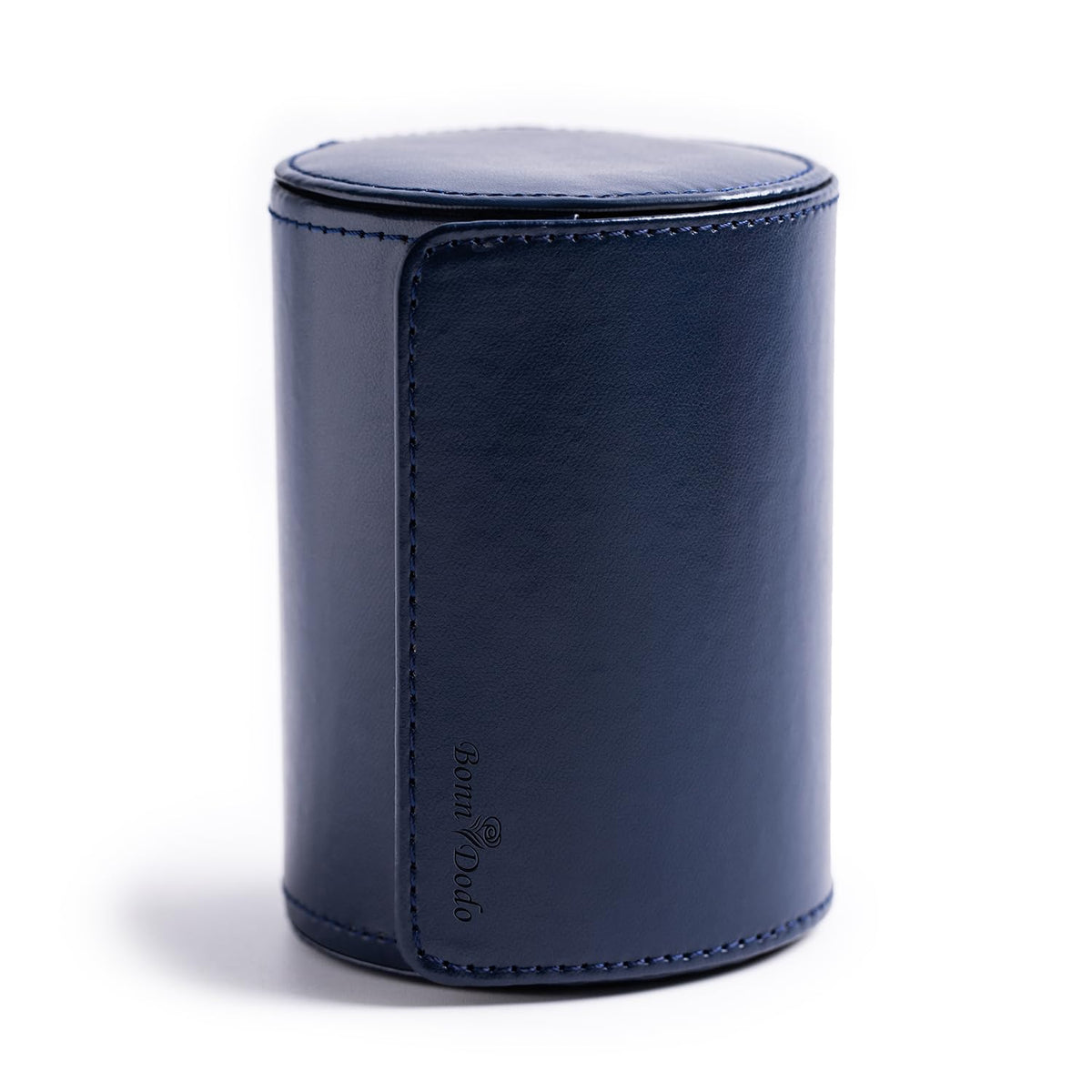 Tie Box for Men 's PU Ties case Necktie Organize Cylinder Leather Men’s Storage Portable Tie Roll for Travel Business Gifts (Dark Blue)