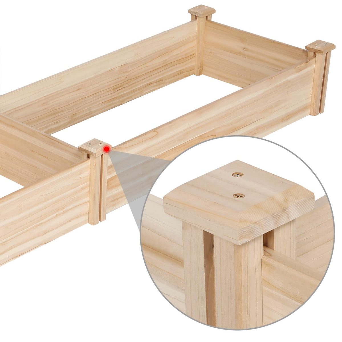 Yaheetech 8×2ft Wooden Horticulture Raised Garden Bed Divisible Elevated Planting Planter Box for Flowers/Vegetables/Herbs in Backyard/Patio Outdoor, Natural Wood, 95 x 25 x 11in