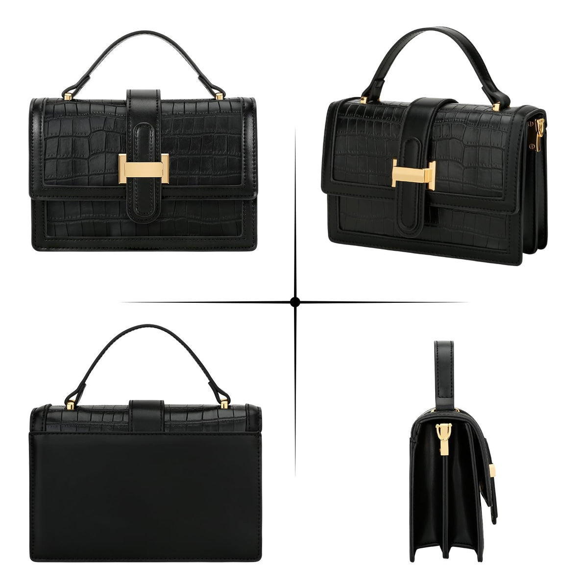 KKXIU Small Purses for Women - Top Handle Crossbody Bag for Women, Leather Lady Handbags Shoulder Clutch with Adjustable Shoulder Strap