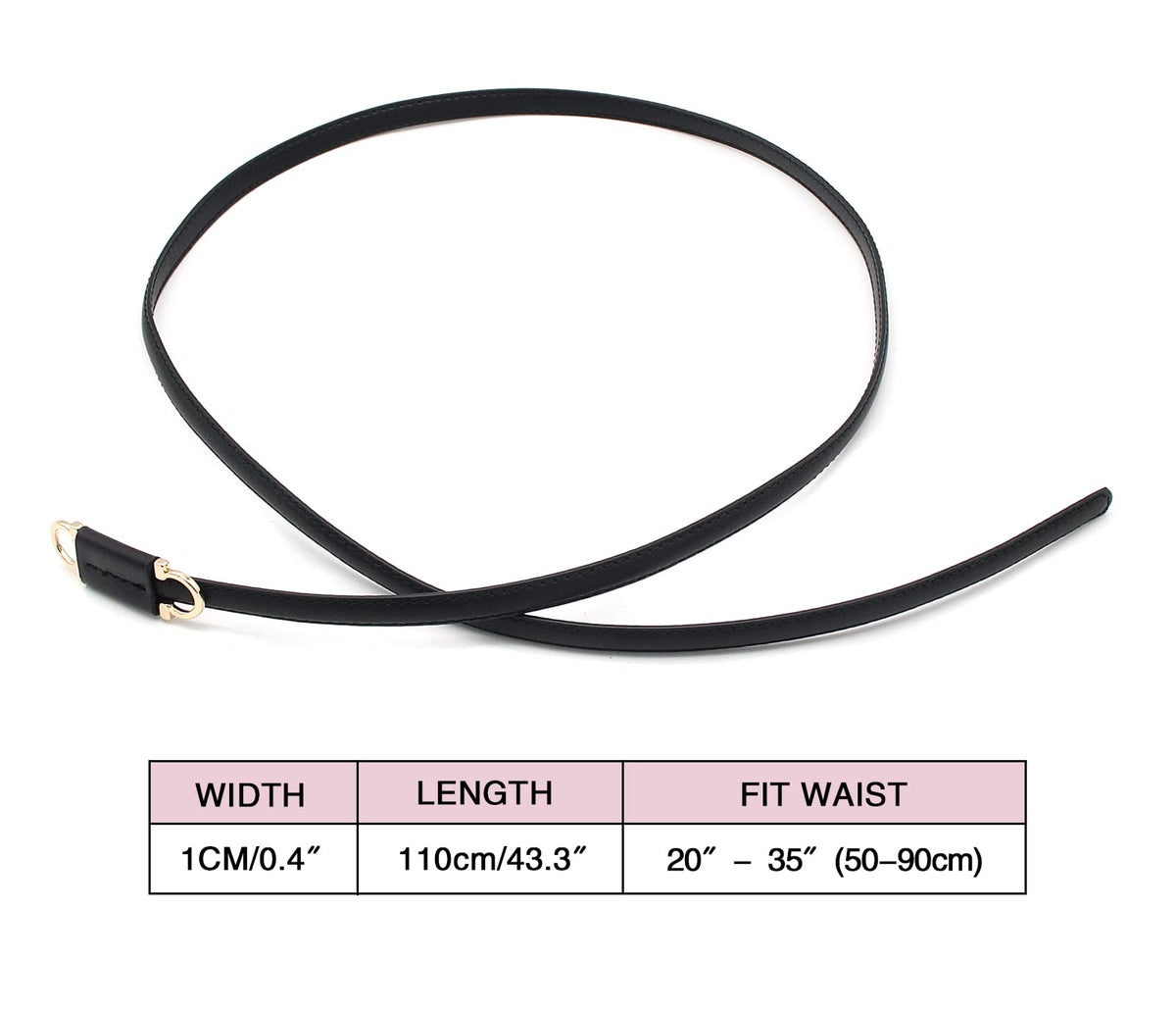 BAOKELAN Skinny Leather Belts for Women Knotted Thin Waist Belt for Dress Black
