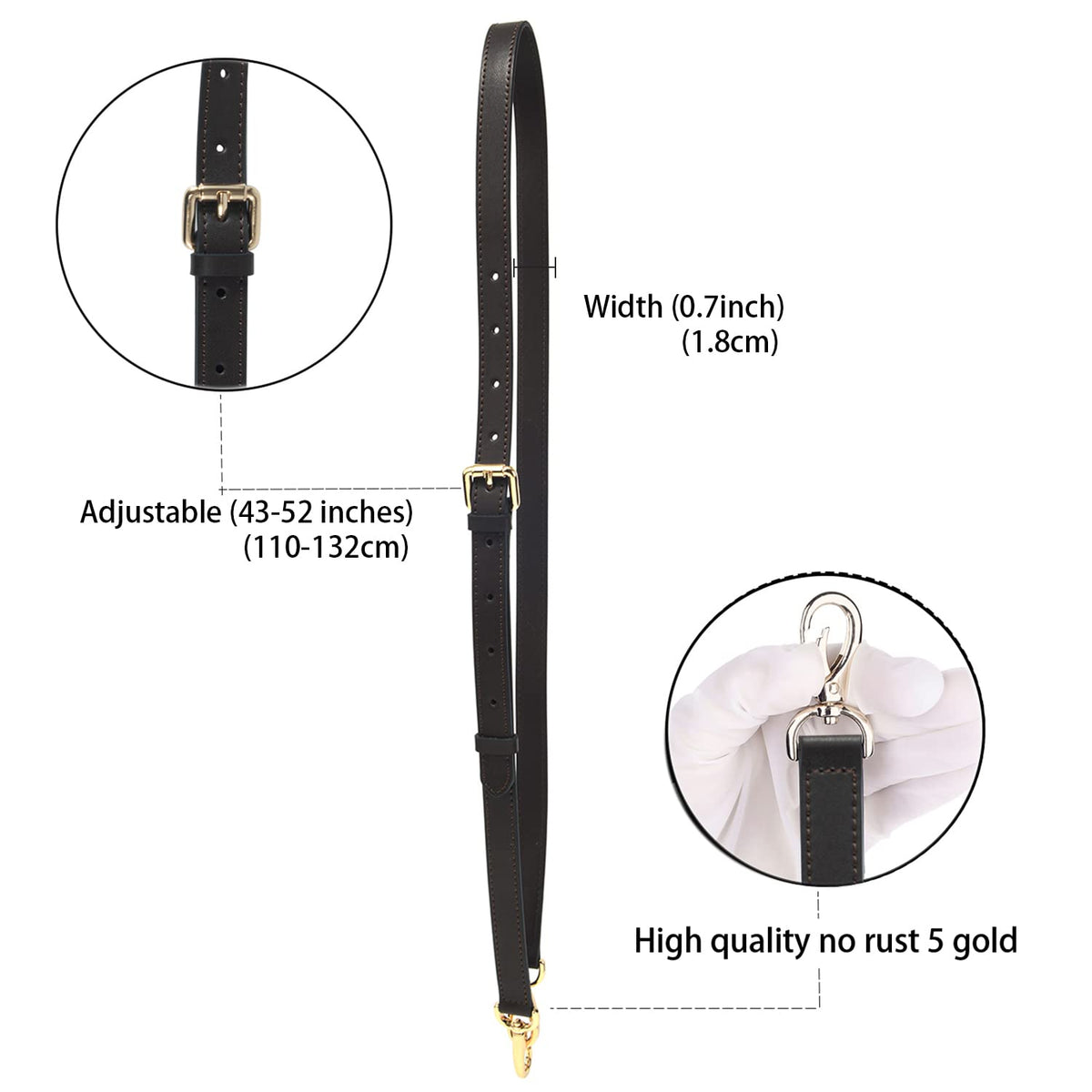 BEUDW Leather Adjustable Shoulder Strap, Used For Replacing Leather Shoulder Strap, Suitable For Handbag Shoulder Strap