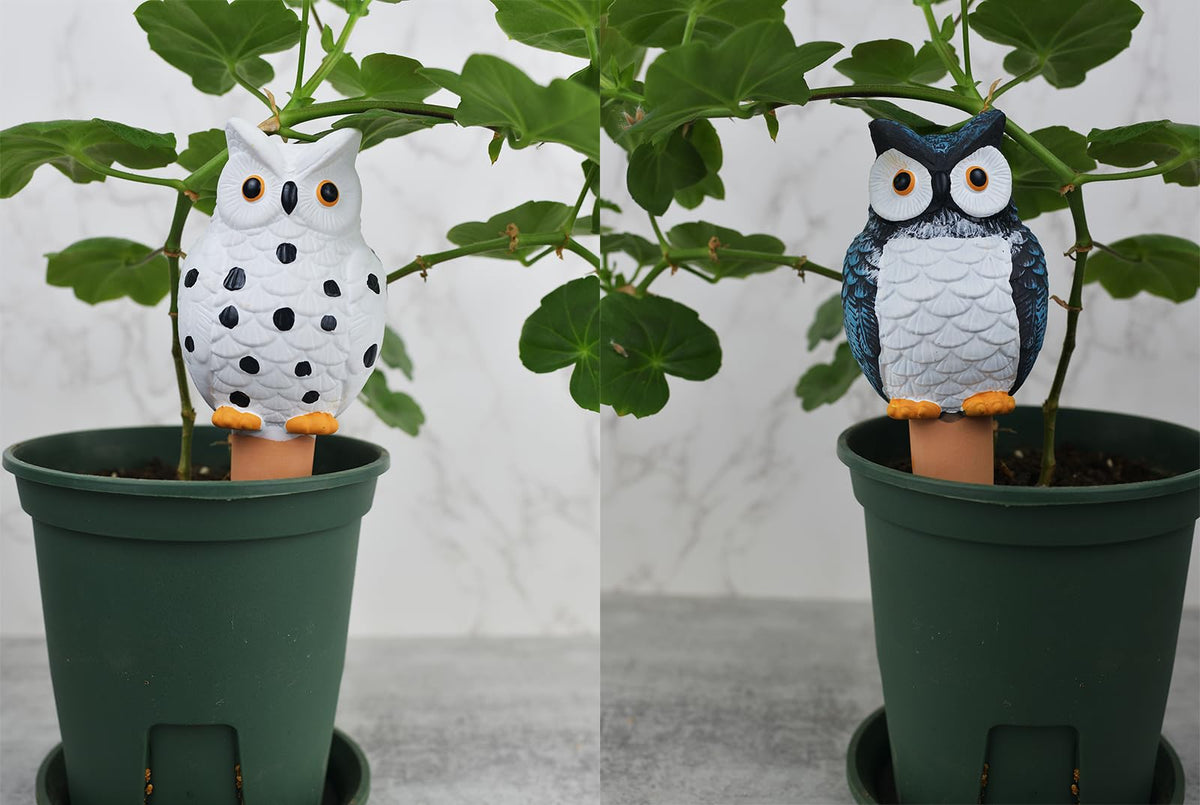 HORTICAN Owl Shaped Self-Watering Spikes - Effortless Plant Care for Your Garden, Whimsical and Charming Design for Indoor and Outdoor Plants, Keep Your Plants Hydrated While on Vacation