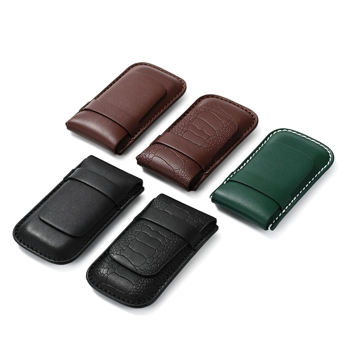 Papten Luxury PU Leather Watch Pouches Portable Single Watch Travel Case Travel Bag For Travelling Business Trip (Green)