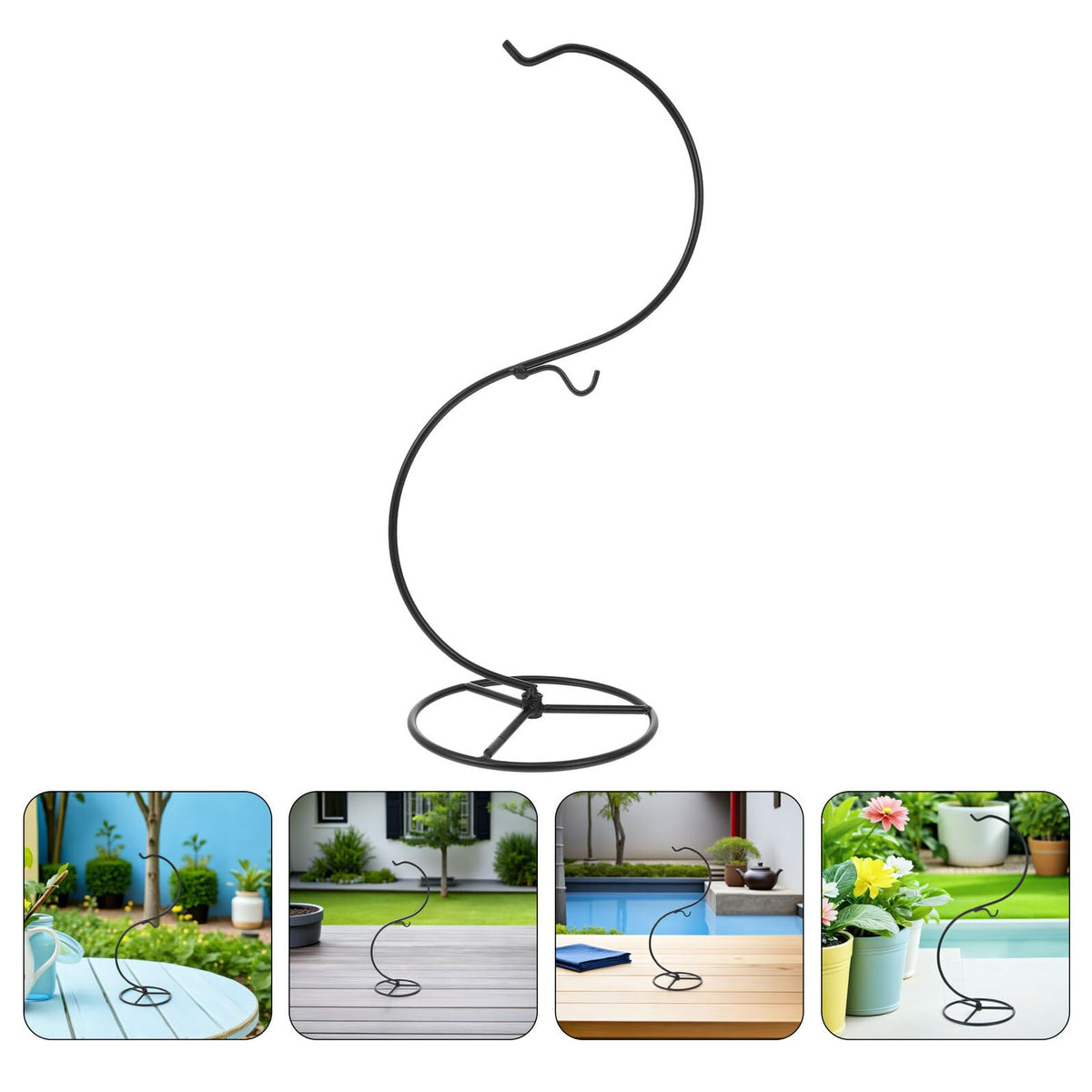 HOOTNEE 2pcs Iron Wire Plant Hanging Hooks S-shaped Air Plant Holder 14x34.2cm for Home Décor, Seasonal Ornament Stand, Glass Ball Terrarium Display