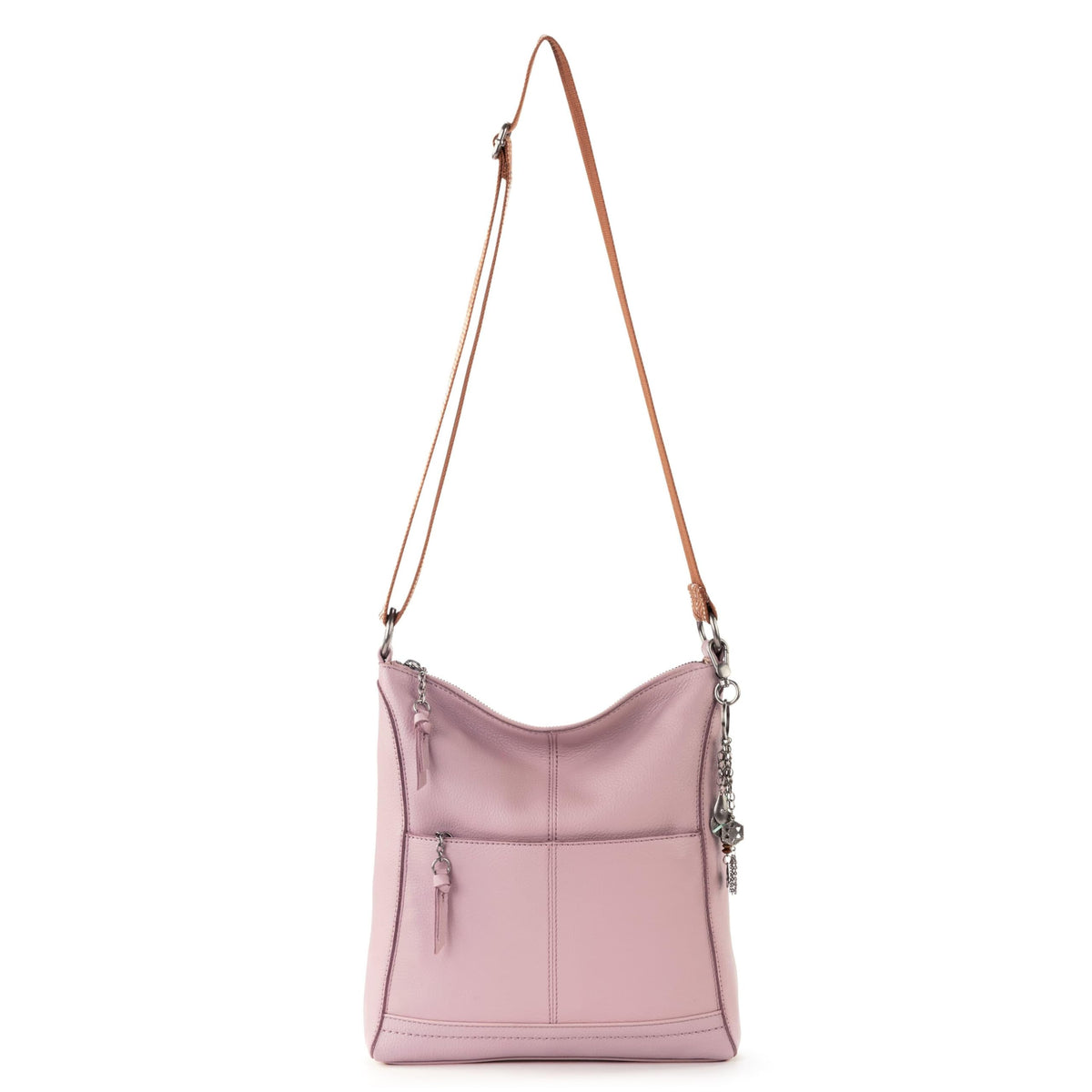 The Sak Lucia Crossbody Bag in Leather, Convertible Purse with Adjustable Strap, Rosewood