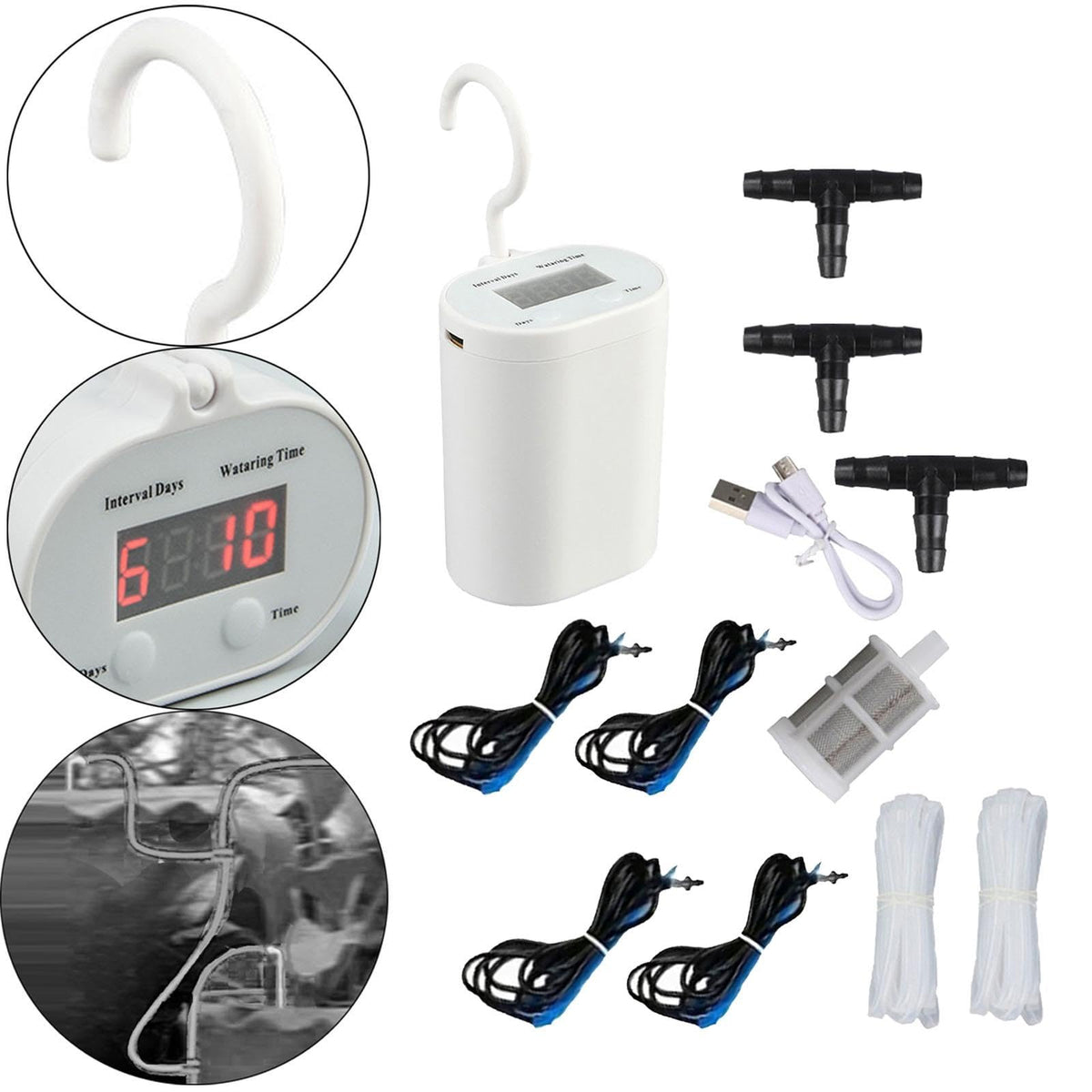 Jinhxofs Potted Plants Automatic Watering System Plant Water Indoor Sprinkler Multipurpose Drip Irrigation Kit for Patio Grass Bonsai, Dripping 16 pots
