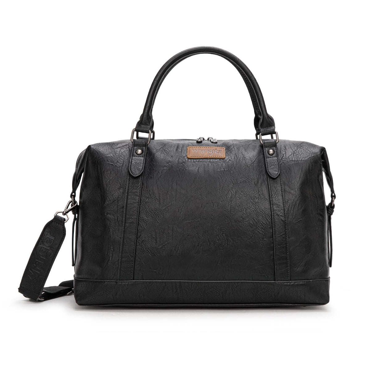Wrangler Duffel Bag Large Travel Weekender Bag for Women Waterproof Carry on Overnight Bag for Gym,Trips,Weekends,Black
