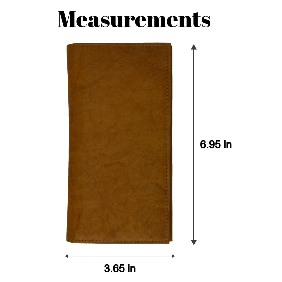 MARSHAL Genuine Leather Checkbook Cover Wallet Organizer with Credit Card Holder (Tan)