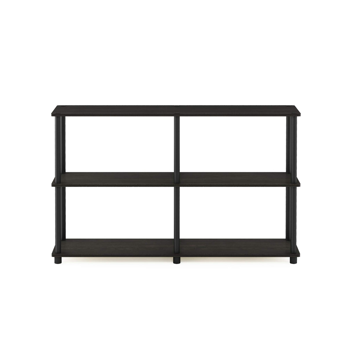 Furinno TURN-N-TUBE Storage Shelves, 3-Tier 47.4 Wide Book Shelf, Corner Shelf, Toolless Open Shelves, for Organization and Storage, Living Room, Garage, Home Office, Espresso