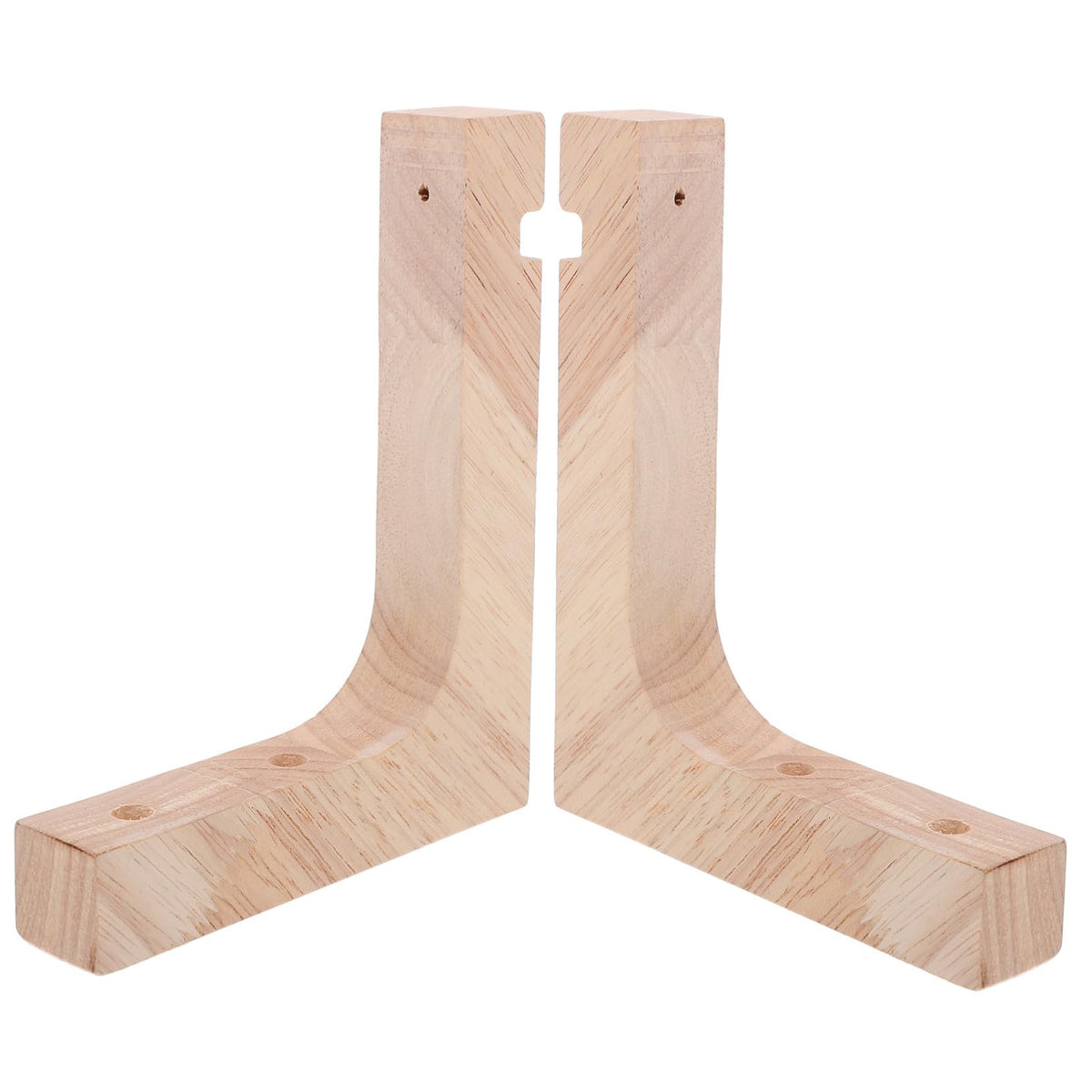 Mikikit Wooden Plant Hangers Indoor and Outdoor, 2pcs Heavy-Duty Wall Mounted Plant Hooks, Natural Wood Hanging Brackets for Flower Pots and Garden Storage
