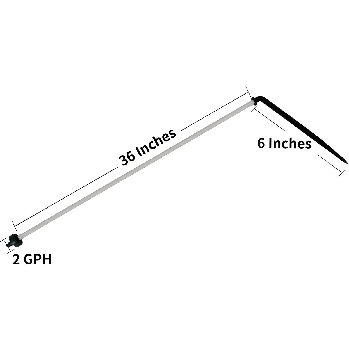 Netafim Automatic Irrigation 36-in Dripper Stake Assembly, 2 GPH, Bundle of 25 (White)
