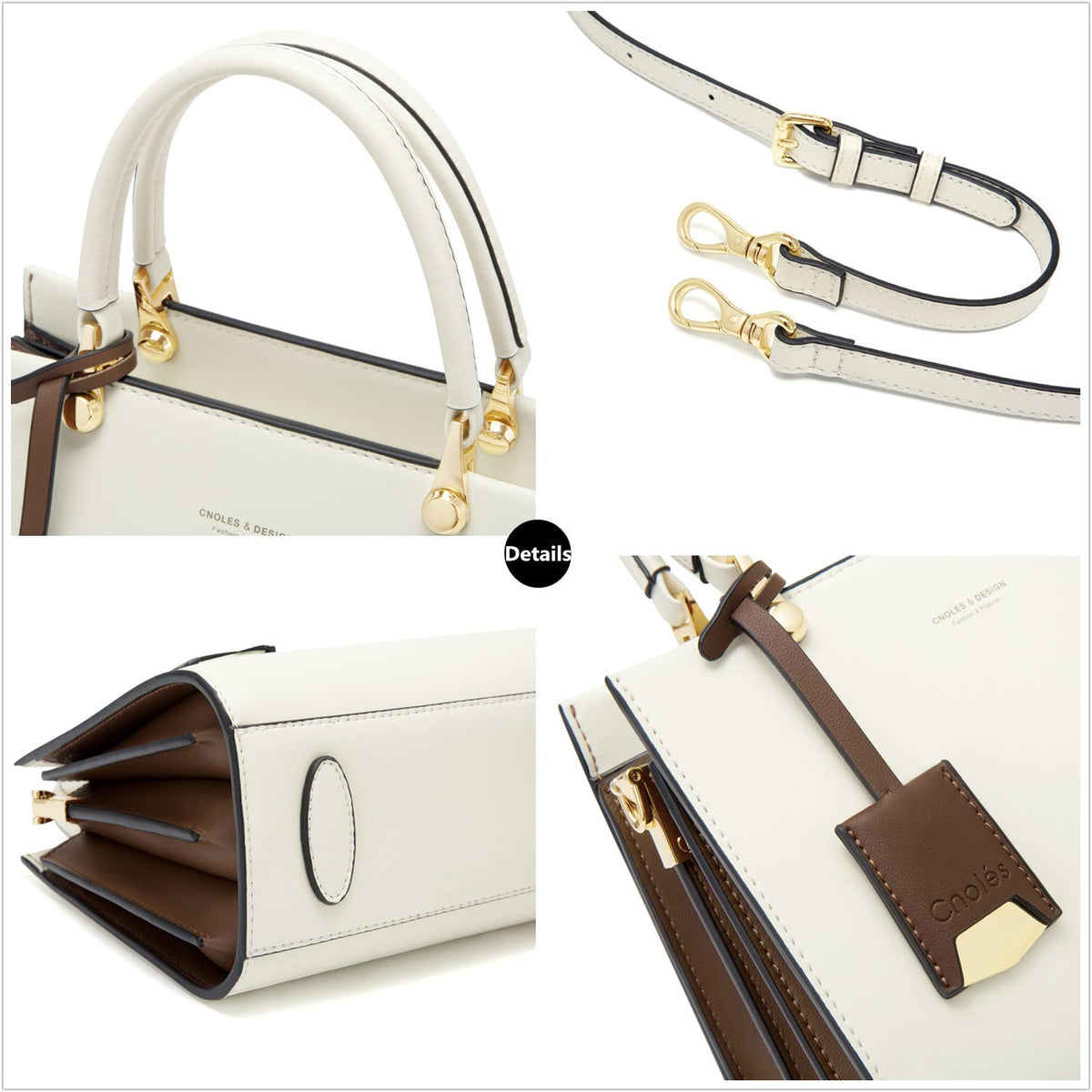 Cnoles Handbags for Women Fashion Leather Tote Shoulder Bags Ladies Handle Satchel Purse Black