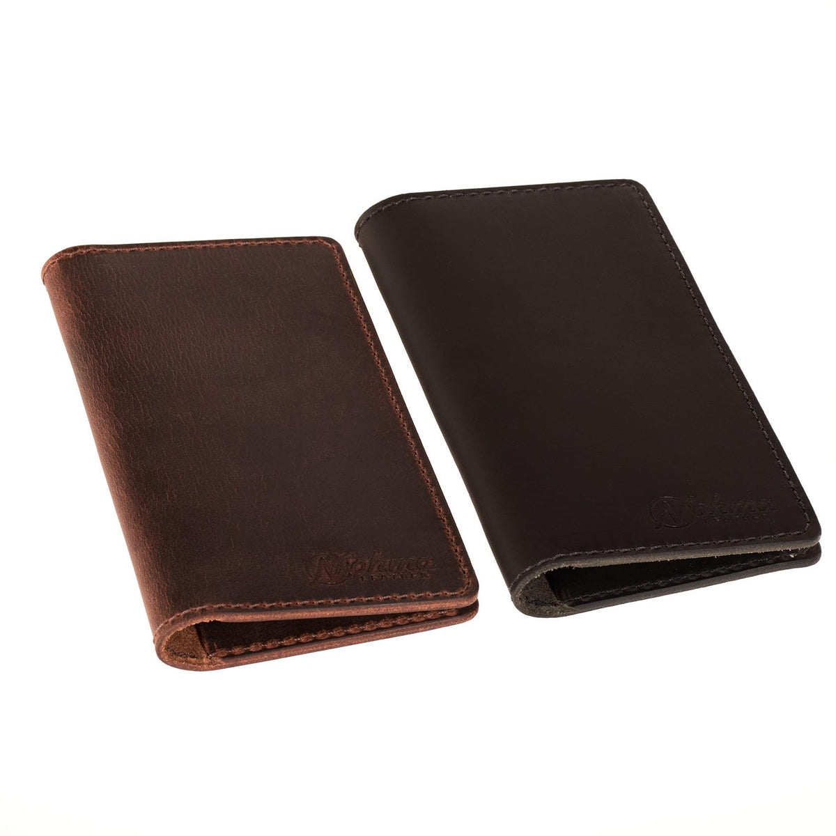 Nohma Leather Checkbook Cover - Leather Checkbook Wallet for Standard Checks, Handmade in USA (Checkbook, Black)