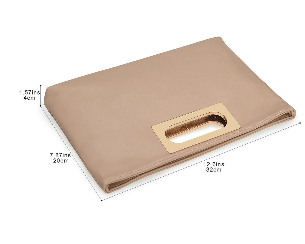 FLAIRFOLIO Clutch Purse for Women Wedding (Taupe)