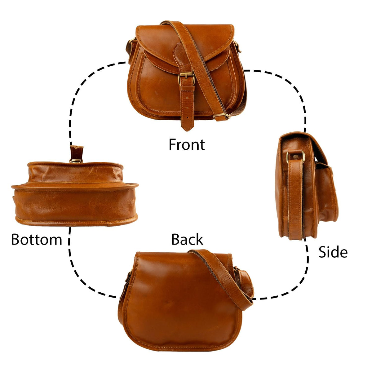 Satchel And Fable Leather Crossbody Satchel Bag Vintage Purses Handbags for Women 11 inch