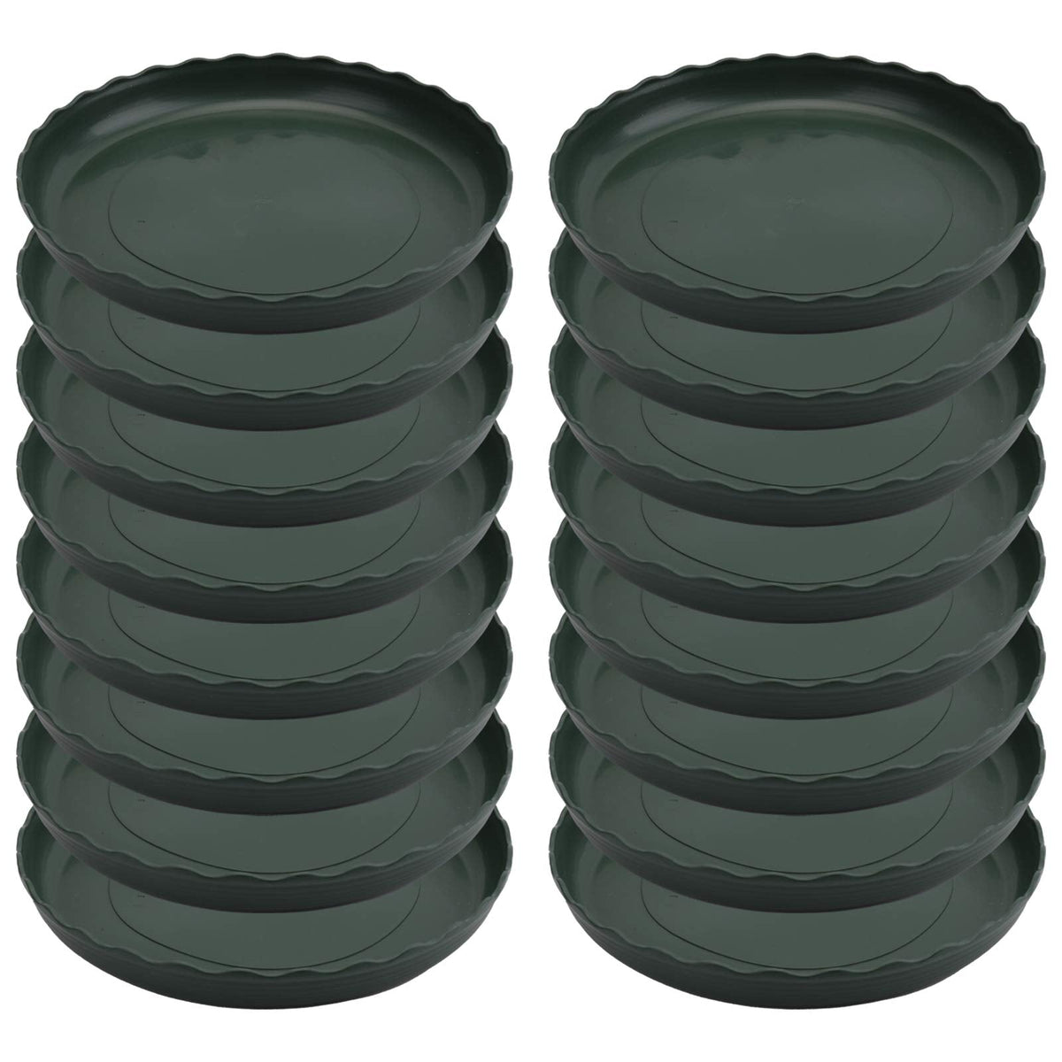 Yopay 24 Pack Plant Saucer, Plastic Plant Saucer Drip Trays, Flower Pot Set for Indoor Outdoor Garden, 6Inch/ 8Inch/ 10Inch/ 12Inch Flower Pot Saucer, Green