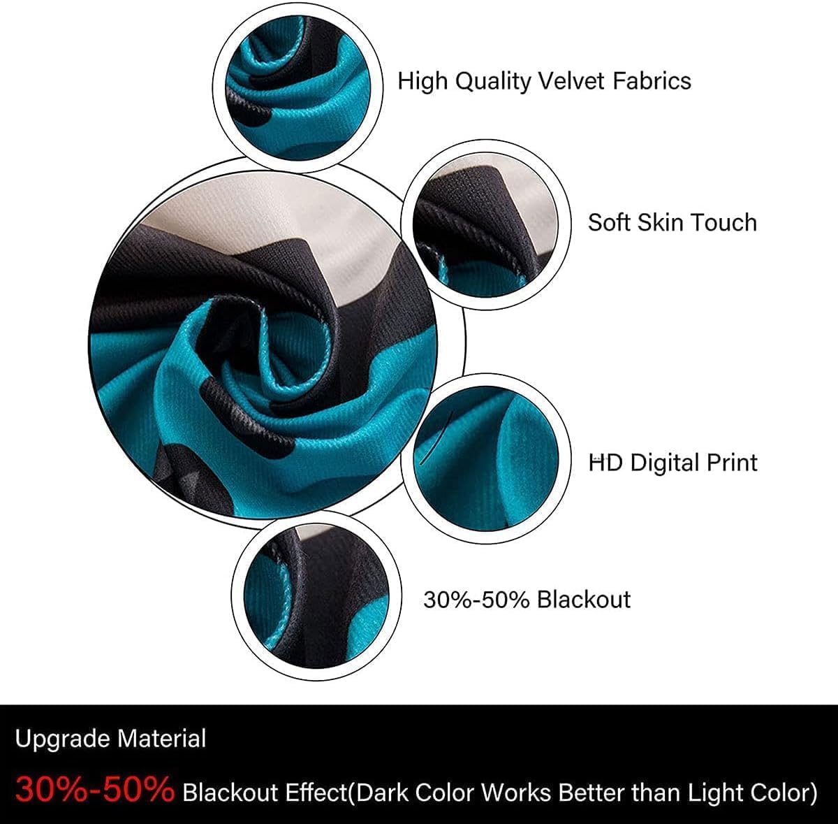 Erosebridal Geometric 50% Blackout Curtains 38" Wx45 L Black Navy Royal Blue Window Curtains for Boys Men Gamer Room Decor,Neon Abstract Stereoscopic Check Grid Plaid Window Drapes 2 Panels