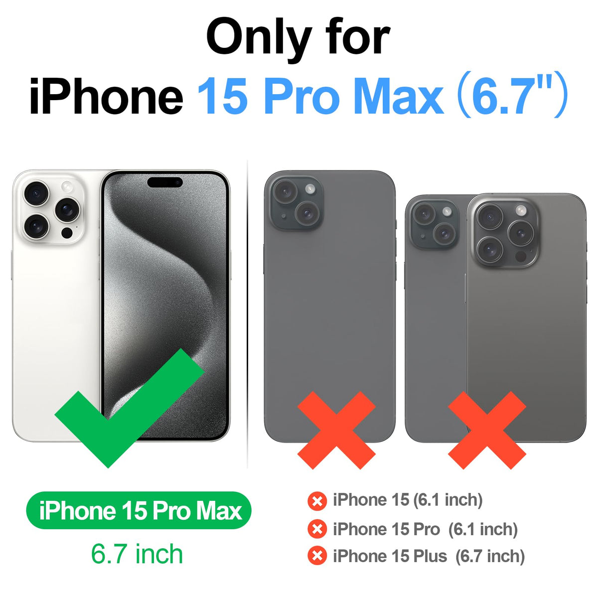 SkyEagle Compatible with MagSafe iPhone 15 Pro Max Case Wallet with AirTag Holder,2 in 1 PU Leather Magnetic Detachable RFID Blocking Credit Card Holder Flip Cover Kickstand for Men Women,Brown
