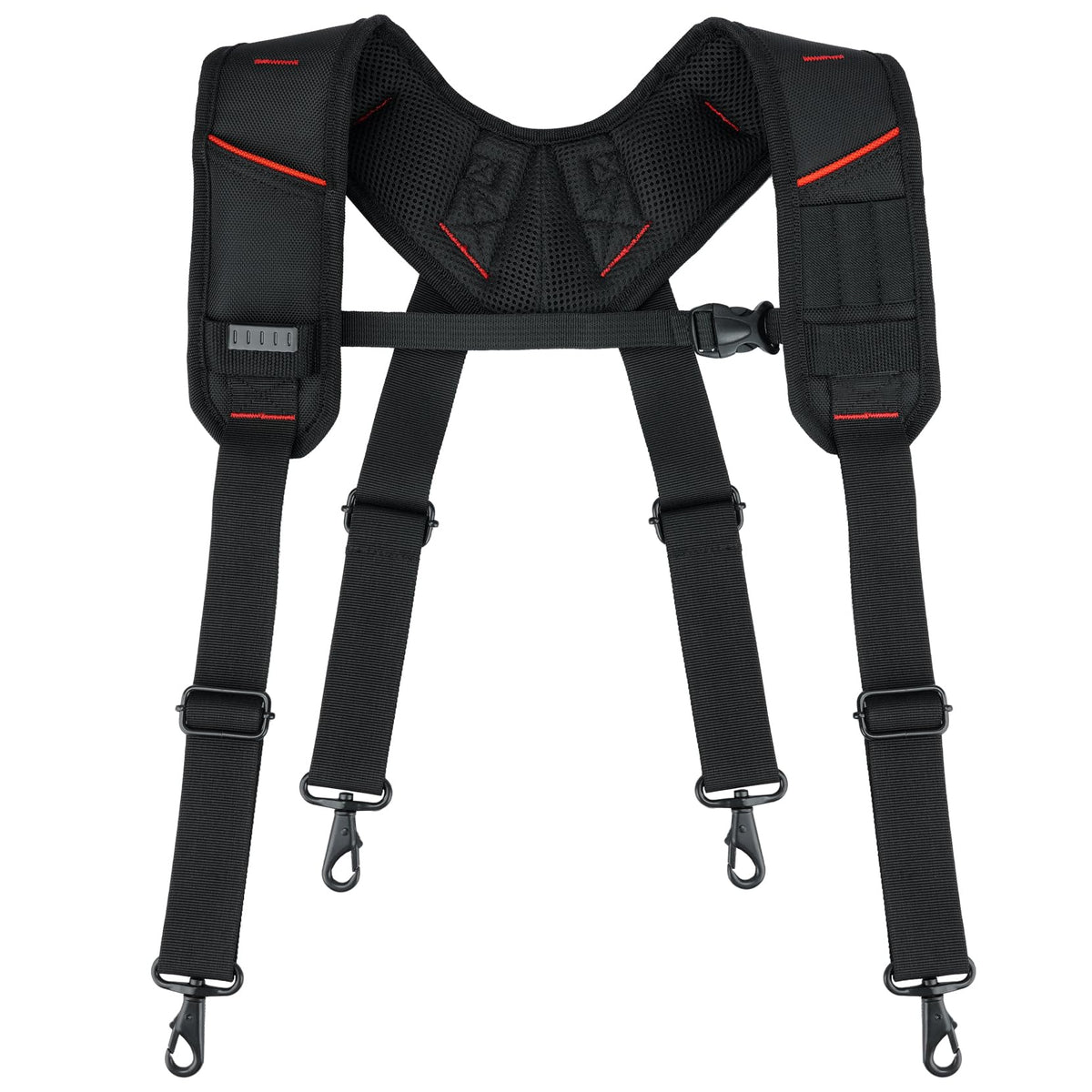 MELOTOUGH Tool Belt with Suspenders Electrician Tool Bag Suspenders Framers Combo Apron Tool Belt Construction Tool Pouch Suspenders Heavy Duty Carpenter Suspension Rig(RED)