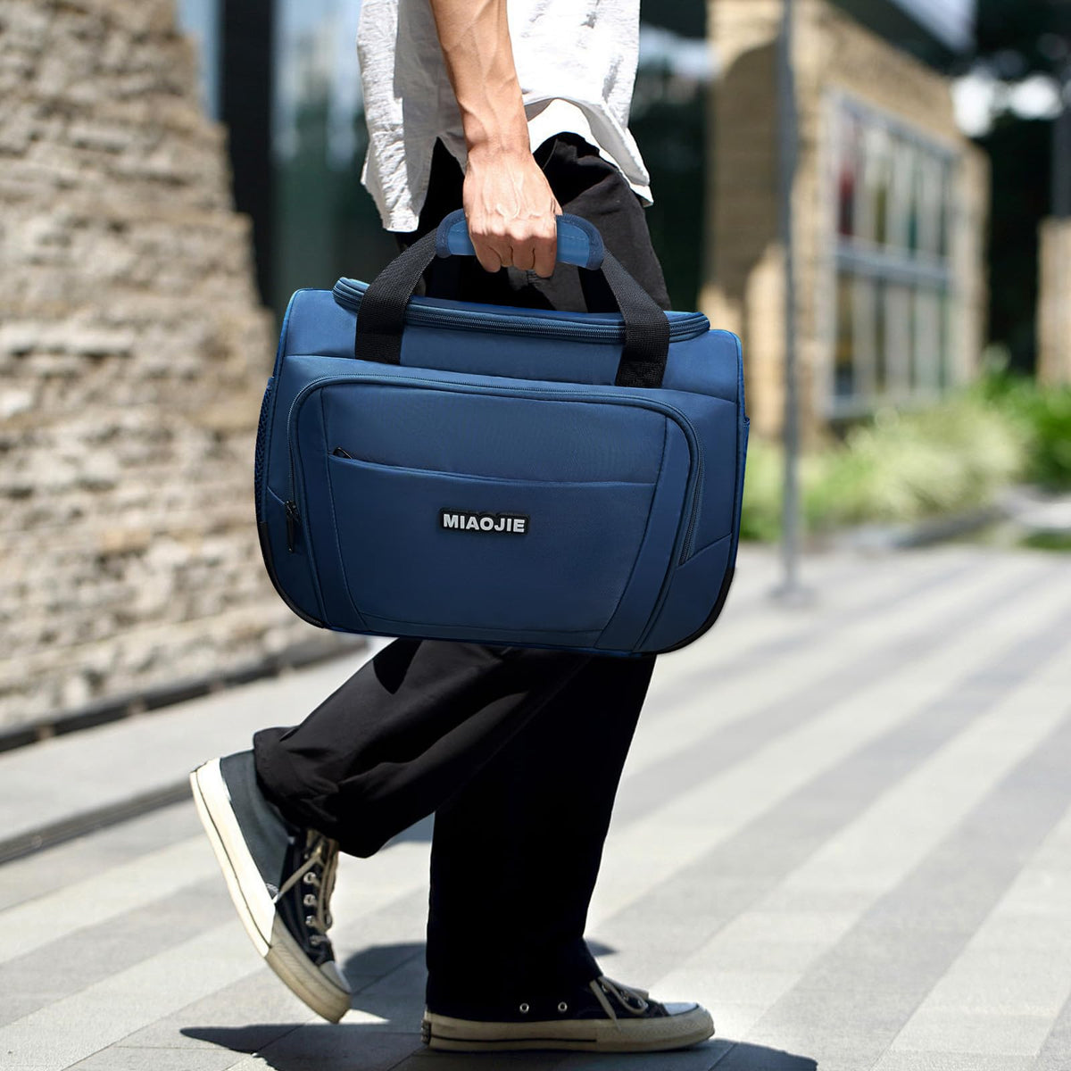 Underseat Carry On Luggage Lightweight Travel Tote Weekender Bag Overnight Duffle Bag for Travel, Travel Essentials Personal Item Travel Bag for Women and Men, Blue-16Inch