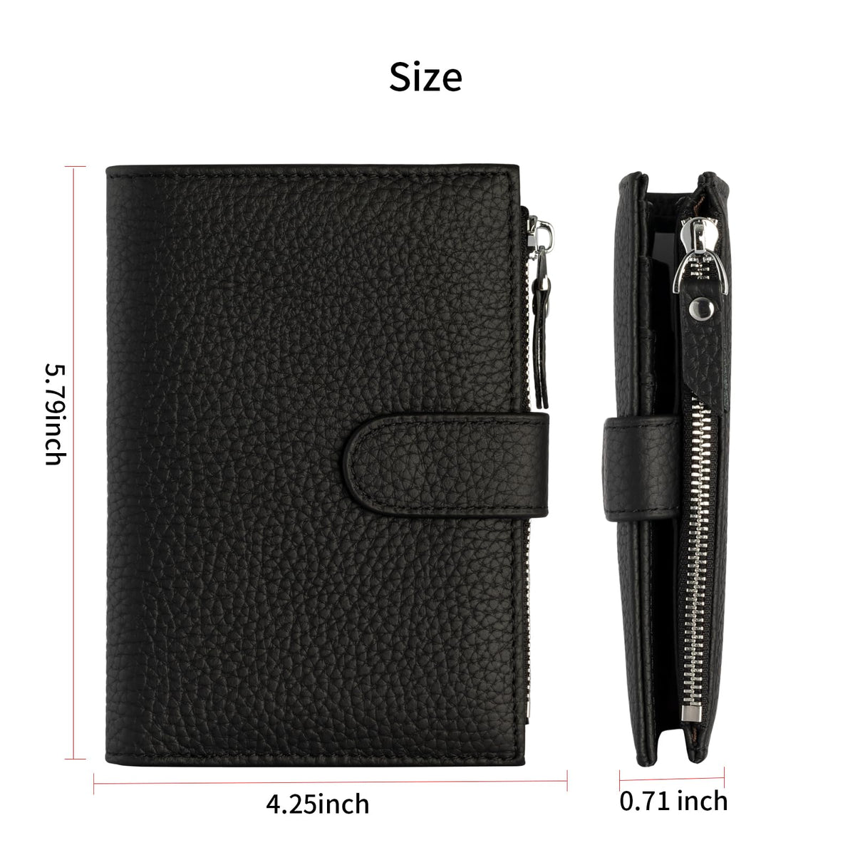 ilovever Passport wallet and Card Slot Combo RFID Blocking Slim Leather Travel Passport Wallet for Men and Women with Zippered Coins Pocket Passport holder,Black