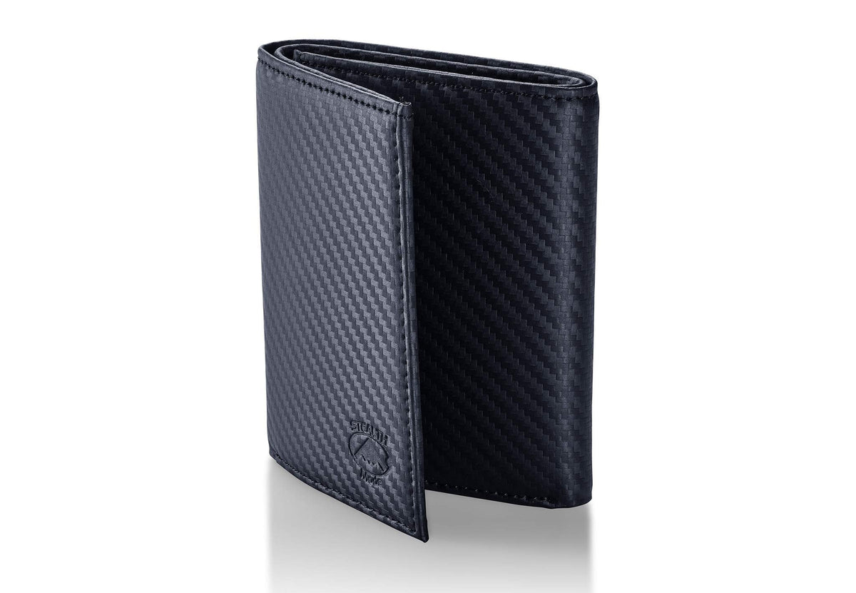 Stealth Mode Trifold Wallet for Men RFID Blocking – Genuine Napa Leather Extra Capacity Mens Wallet, 11 Card Slots, 3 ID Windows, Flip Out ID Holder, Large Tri Fold Leather Wallet for Men - Gift Ready