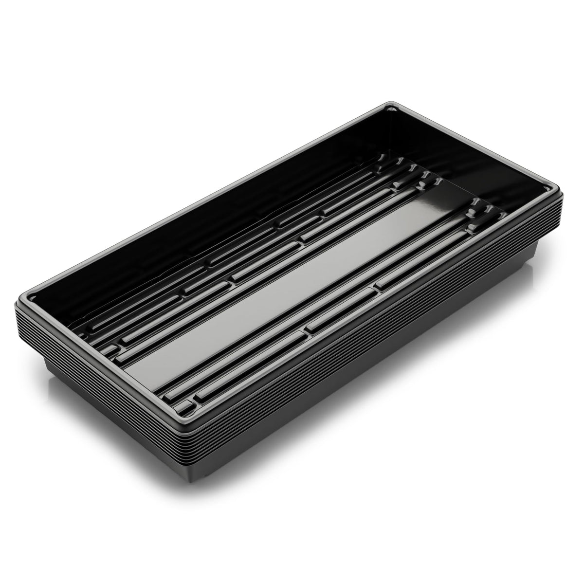 Yield Lab 10x20 Inch Black Plastic 10 Pack Plant Propagation Tray – Growing Trays for Garden, Planting, Seedling, Soil & Hydroponic Horticulture - Microgreen Trays Grow Plants - No Drain Holes