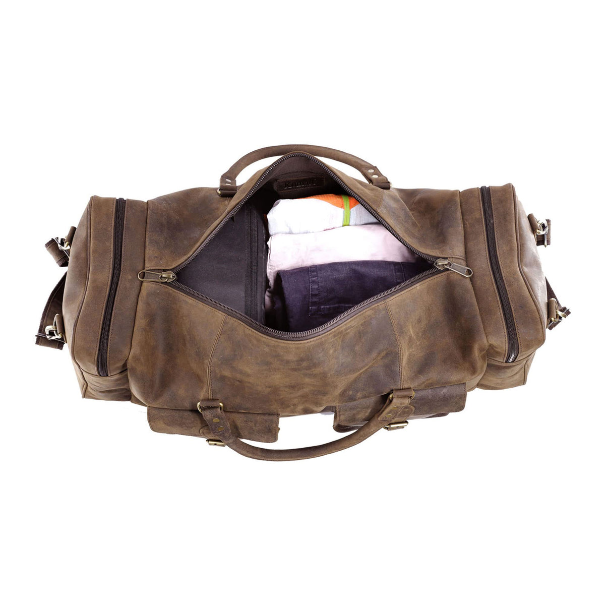 KomalC 24 inch Duffel Bag Travel Sports Overnight Weekend Leather Duffle Bag for Gym Sports Cabin Holdall bag