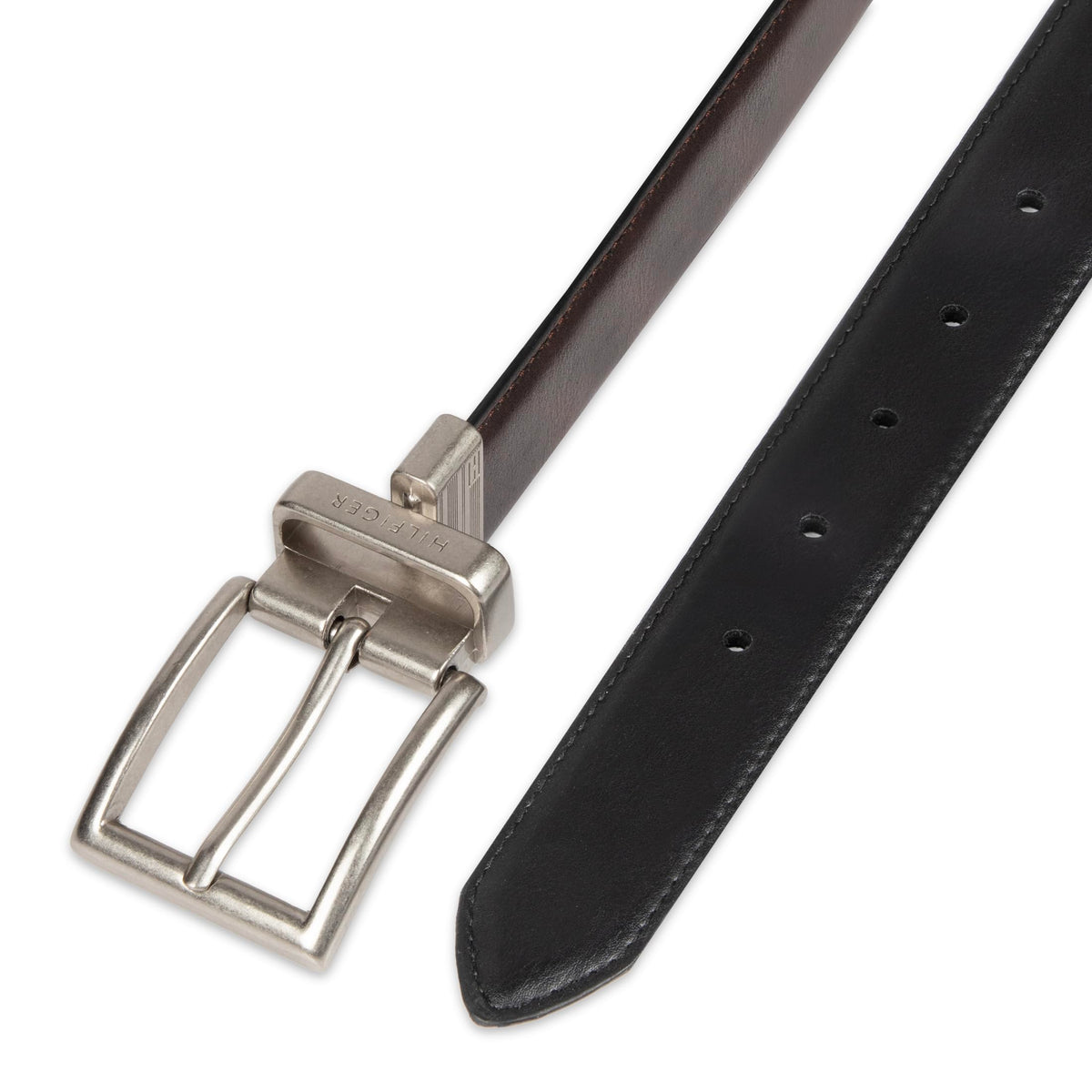 Tommy Hilfiger Men's Reversible Belt, Brown/Black, 32