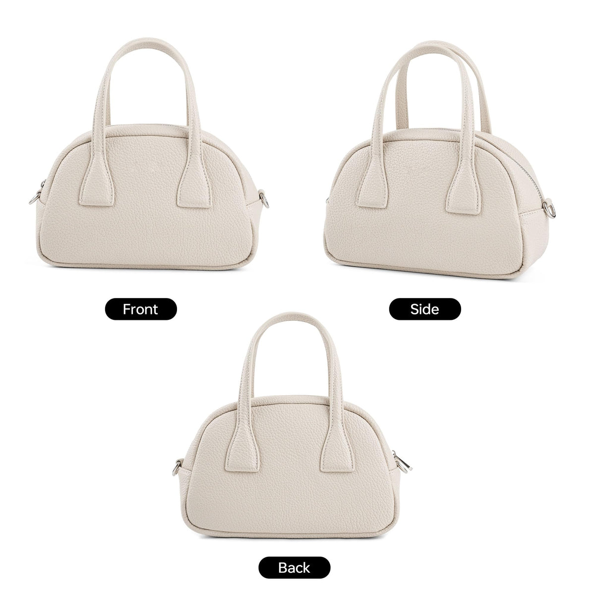 Goinsound Mini Dome Top Handle Bag for Women, Pebbled Vegan Leather Crossbody Purse with Adjustable Strap, Trendy Small Handbag