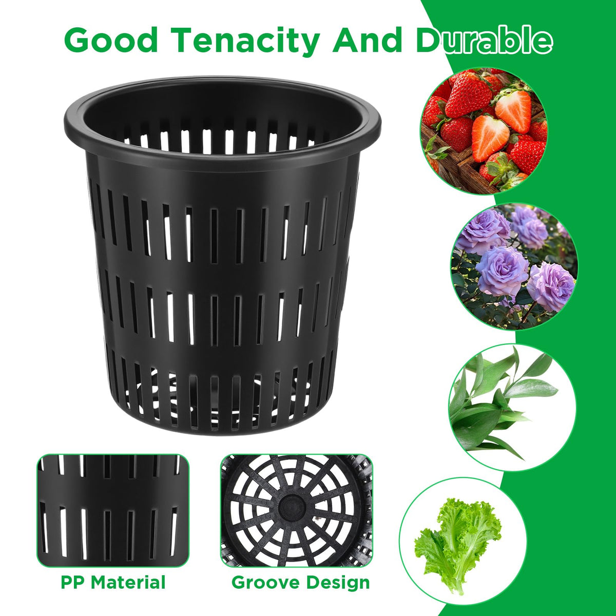 MAQUITA 18 Pcs Orchid Pots Variety Size 2.3/3.3/3.9/4.3/4.9/6.1 Inch Black Net Pots Plastic Aquaponics Hydroponic Baskets Slotted Mesh Orchid Planter Container with Hole for Growing