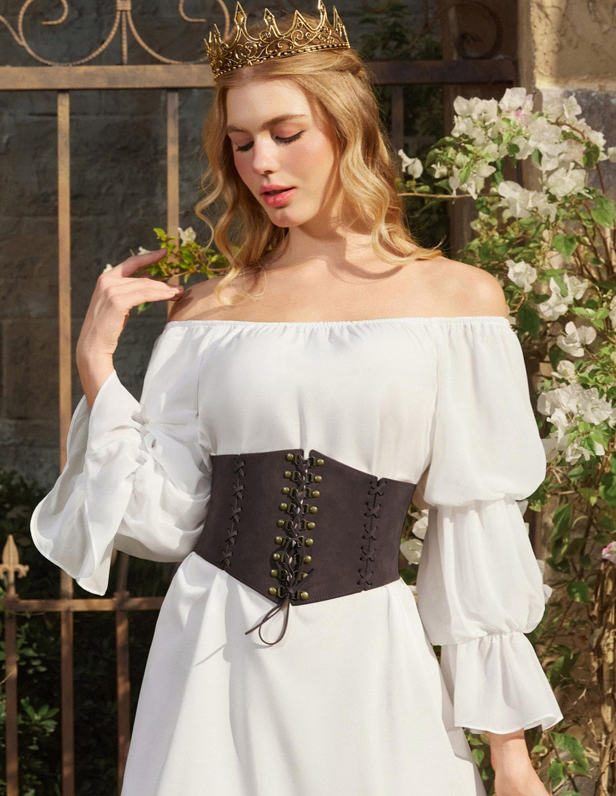 Scarlet Darkness Womens Pirate Corset Brown Wide Belt Dress Belt for Women Brown L