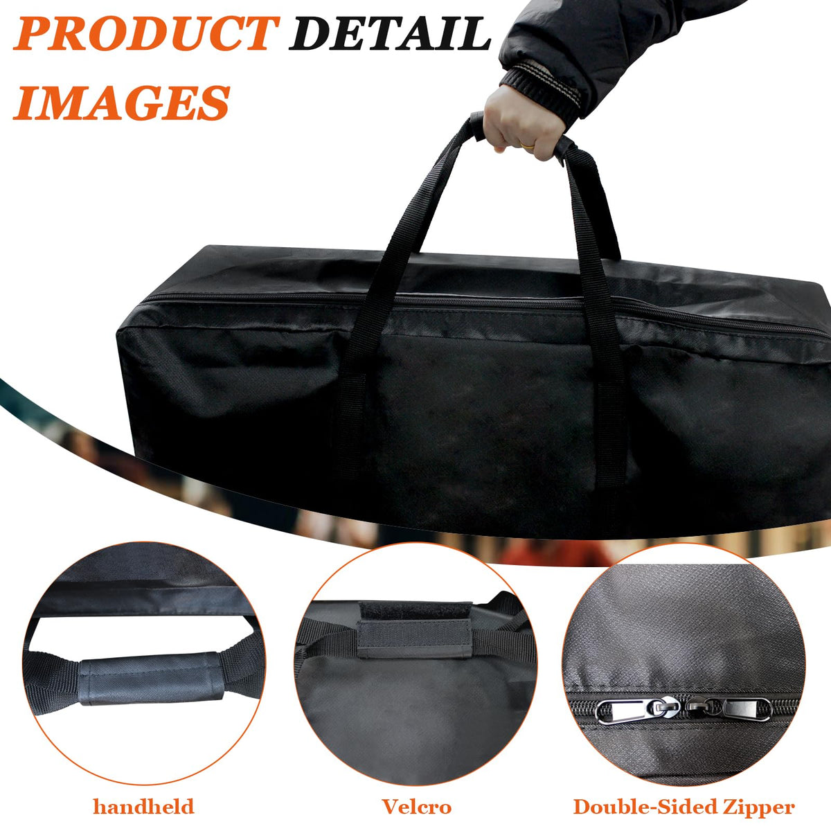 27-Inch Tabletop Griddle Grill Carry Bag 27 * 8.5 * 18inch fit for 27inch Royal Gourmet CB2701 600D Waterproof Heavy Duty Carry Bag