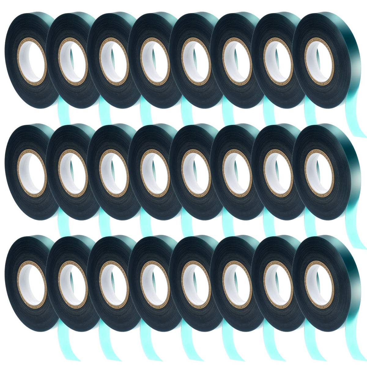 24 Pcs Stretch Tie Tape, 150 Feet x 1/2" Wide Reusable Garden Plant Ties Green Tapes for Plants, Thick Garden Vinyl Stake Ribbon for Branches Flowers Tomatoes Indoor/Outdoor/Greenhouse