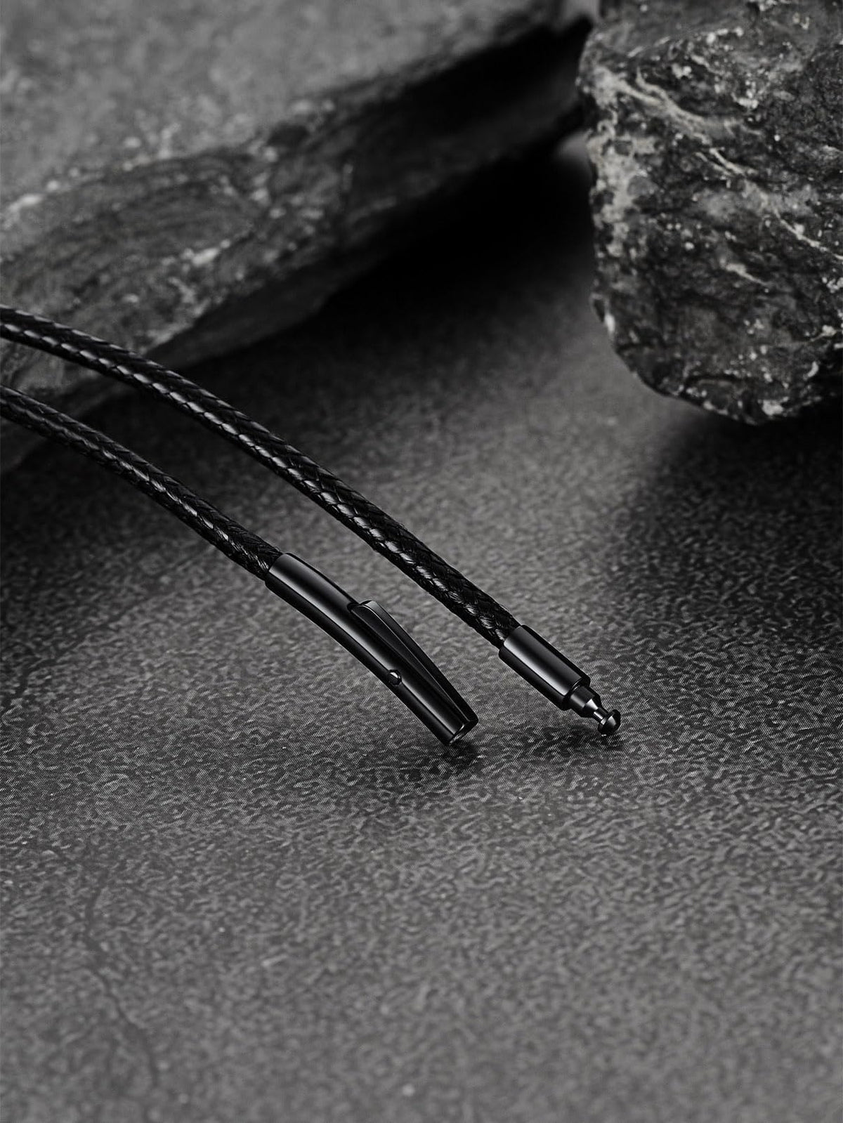 FaithHeart Black Necklace String for Men Wax Rope Chain Classic Fashion Choker Neck Charms 20inch