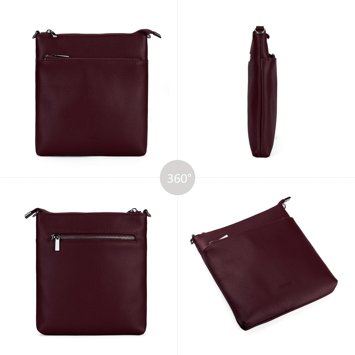 befen Genuine Leather Small Crossbody Bags for Women Travel Cross Body Bags Lightweight with Adjustable Shoulder Strap, Burgundy Red
