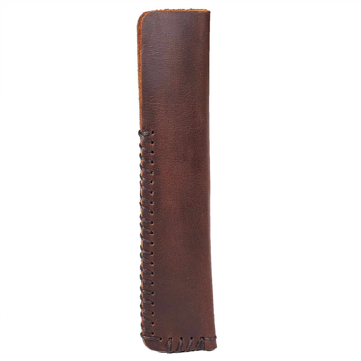 Handmade Genuine Leather Single Pen Case Fountain Pen Sleeve Holder Pouch Cover Vintage (Coffee)