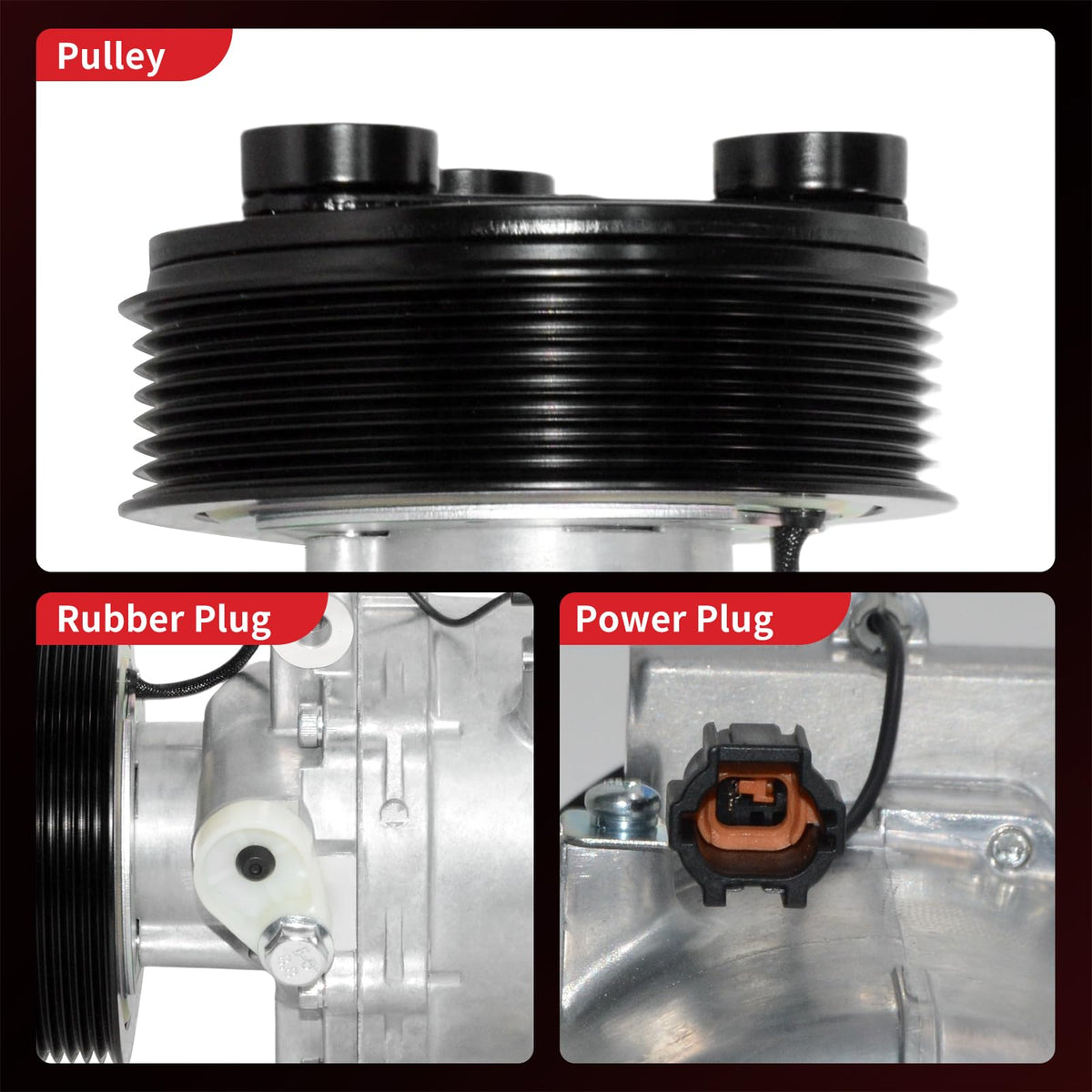 PHOBOOS A/C Compressor with Clutch Compatible with Nissan Frontier 2005-2019 L4 2.5L/V6 4.0L, Xterra 2005-2015, V6 4.0L, Fast Cooling, Low Noise, Easy Installation, Ref. 58885